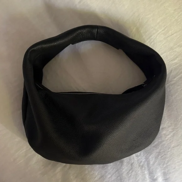 KHAITE Black Pebbled Leather Olivia Hobo Bag - Picture 2 of 6